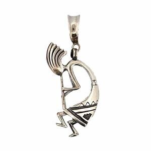 Hopi Kokopeli Double Sided 925 Sterling Silver Native American Pendant